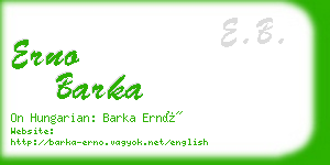 erno barka business card